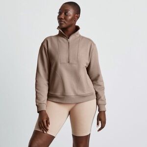 Everlane Track Half-Zip Sweatshirt - Taupe